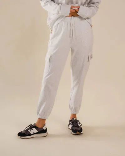 Care Tucker Chloe Interlock Cargo Jogger In Ice Grey In Multi
