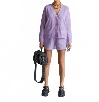 Care Tucker Court Interlock Cardigan In Lavender In Purple