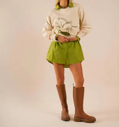 Care Tucker Horse Play Classic Embroidered Sweatshirt In Off-white