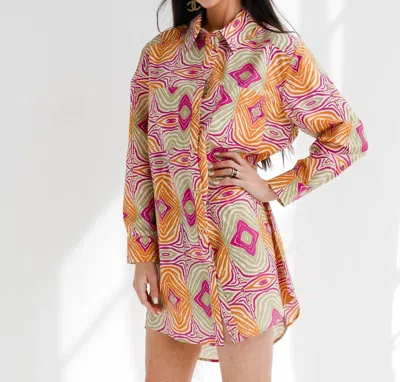 Care Tucker Preslie Poplin Shirt Dress - Mesmerized In Multicolor In Pink