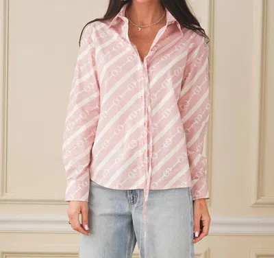 Care Tucker Secretariat Poplin Shirt In Horsebit Dusty Rose In Pink