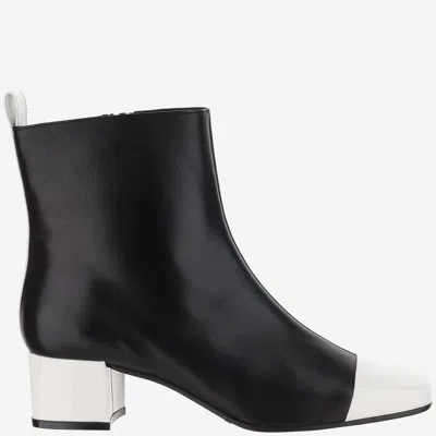 Carel In Black Calf/white Patent Boots