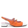 CAREL CAREL ABRICOT LEATHER SLINGBACK PUMPS