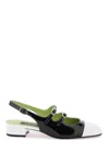 Carel Slingback In Black And White Patent Leather In Mixed Colours