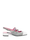 Carel Bicolor Dual Mary Jane Slingback Pumps In Grey White