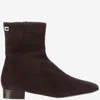Carel Ankle Suede Block Heel Boots In Black