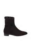 Carel Ankle Suede Block Heel Boots In Black