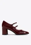 Carel Alice 60 Mary Janes Pumps In Patent Leather In Burgundy