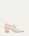 Carel Alice Patent Mary Jane Duo Pumps In Nude