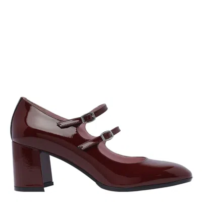 Carel Alice Patent Mary Jane Pumps In Red