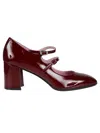 Carel Burgundy Leather Alice Pumps In Bordeaux