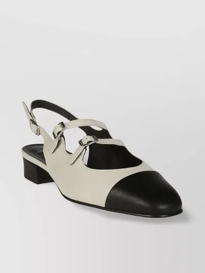 Carel Almond Toe Two-tone Low Block Heel