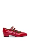 Carel Womens Red Arianna Triple-strap Patent-leather Pumps In Red