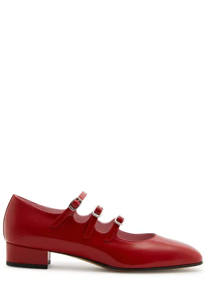 Carel Ariana Patent Leather Mary Jane Flats In Red