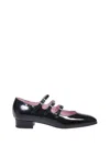 Carel Kina Black Mary Janes With Straps And Block Heel In Patent Leather Woman In Vernis Noir