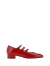 Carel Womens Red Arianna Triple-strap Patent-leather Pumps In Red