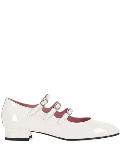 Carel Ariana Woman Vernis Blanc Flat Shoe Code: 001