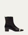 Carel Paris Black And White Leather Boot In Black / White