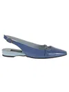 Carel Ninon Blue Slingback Ballet Shoes In Leather Woman In Navy Blu Patent