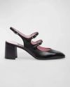 CAREL BANANA LEATHER MARY JANE SLINGBACK PUMPS