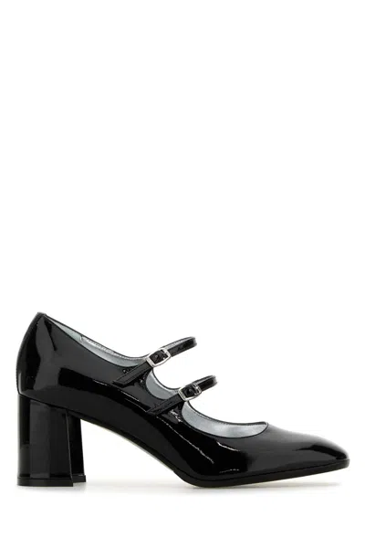 Carel Black Leather Alice Pumps