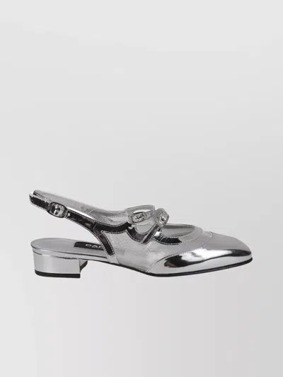 CAREL BLOCK HEEL POINTED TOE METALLIC SLING BACK