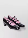 Carel Kina Black Mary Janes With Straps And Block Heel In Patent Leather Woman