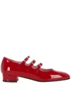 Carel Womens Red Arianna Triple-strap Patent-leather Pumps