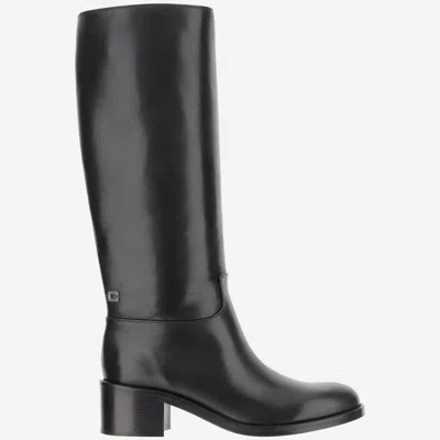Carel Brighton Leather Boots In Black