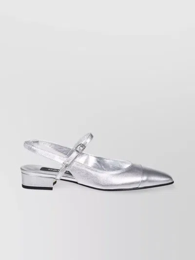 Carel Buckle Square Toe Pump Metallic Finish