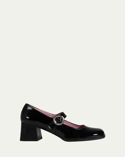 Carel Carmen Patent Mary Jane Pumps In Black