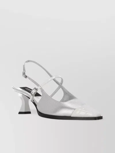 CAREL CECILE SILVER SLINGBACK SANDALS