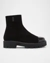 Carel Chouchou Suede And Leather Ankle Boots In Black