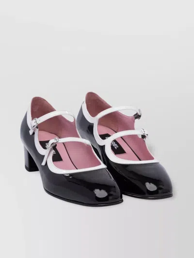 CAREL CHUNKY HEEL PUMPS PATENT TRIM