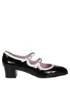 Carel Chunky Heel Pump Patent Finish In Black
