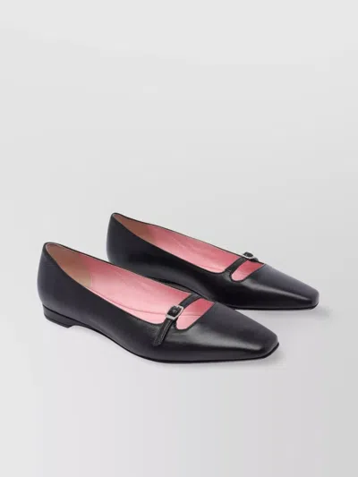 Carel Emile Leather Mary Jane Balleriina Flats In Black