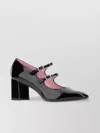 Carel Double Strap Block Heel Pumps In Black