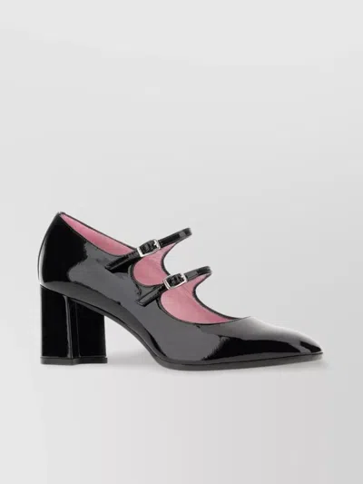 Carel Double Strap Block Heel Pumps In Black