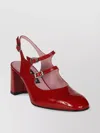 Carel Double Strap Sling Back Block Heel Pumps