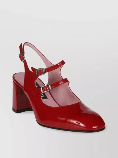 Carel Double Strap Sling Back Block Heel Pumps