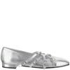 Carel Papaya Metallic Four-buckle Ballerina Flats In White