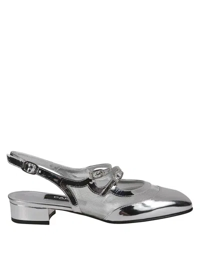 Carel Flate Double Strap Slingback In Silver