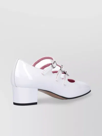 Carel Glossy Triple Strap Block Heel Pumps