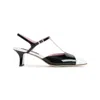 Carel Cecile Black Slingback Pumps With Contrasting Toe And Sculpted Heel In Leather Woman