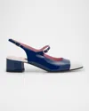 Carel Ischia Bicolor Mary Jane Ballerina Pumps In Navywhite