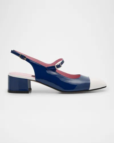Carel Ischia Bicolor Mary Jane Ballerina Pumps In Navywhite
