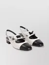 Carel Ivory Leather Two-tone Mules