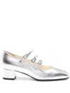 Carel Triple Strap Square Toe Block Heel Pump In 银色