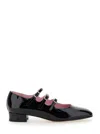 Carel Kina Black Mary Janes With Straps And Block Heel In Patent Leather Woman In Black