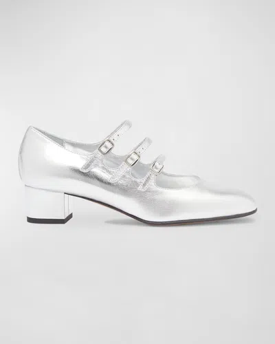 CAREL KINA METALLIC MARY JANE BALLERINA PUMPS